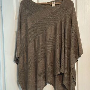 Soft Surroundings Brown Asymmetrical Poncho Sweater